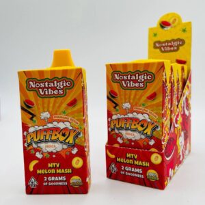 Nostalgic Vibes MTV Melon Mash Indica 2G disposable vape diamond resin PuffBox front view